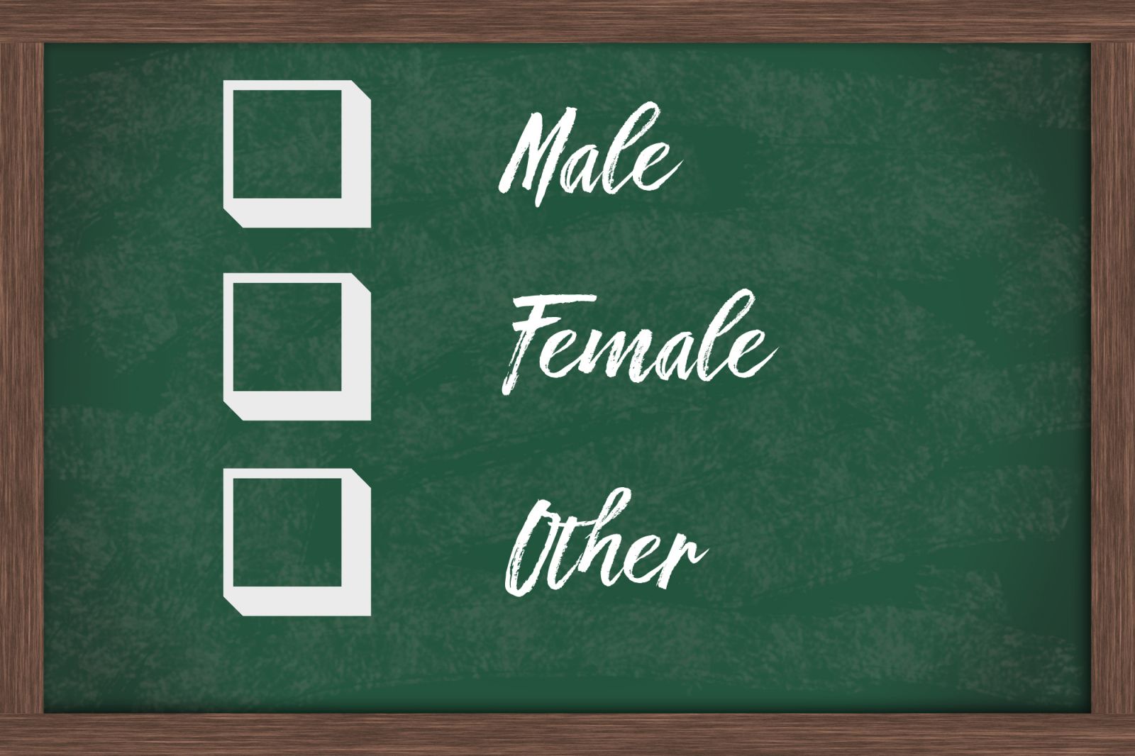 gender check boxes